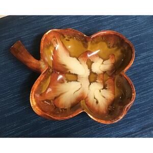 Dryden Pottery Hot Springs Arkansas 4-Leaf Clover Bowl Candy Dish Shamrock 687A